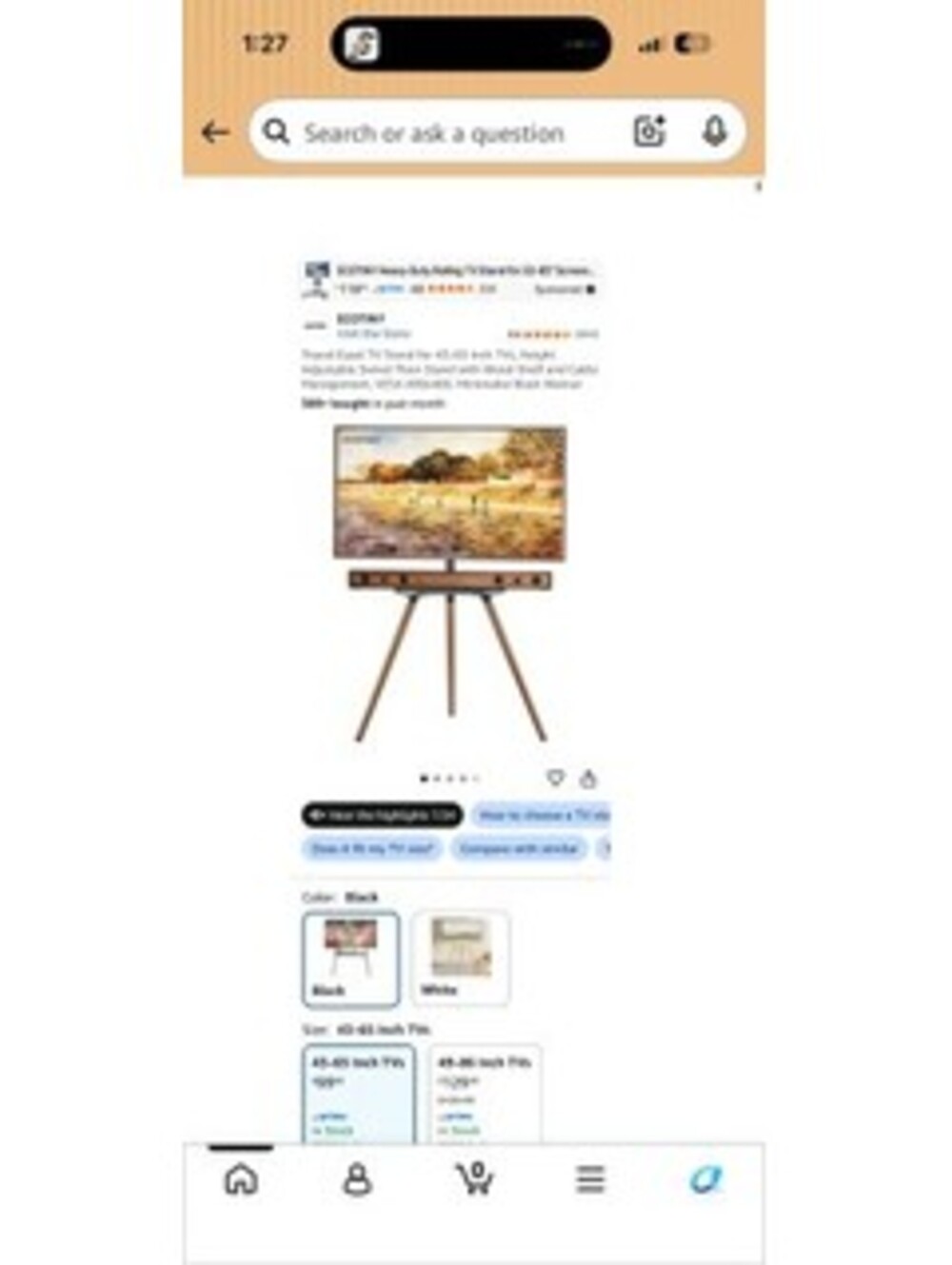 ECOOTNY Heavy-Duty Rolling TV Stand for 33-70 Inch Screens